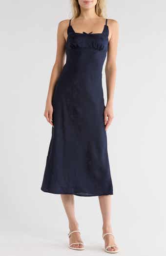 ASOS DESIGN Floral Jacquard Midi Slipdress