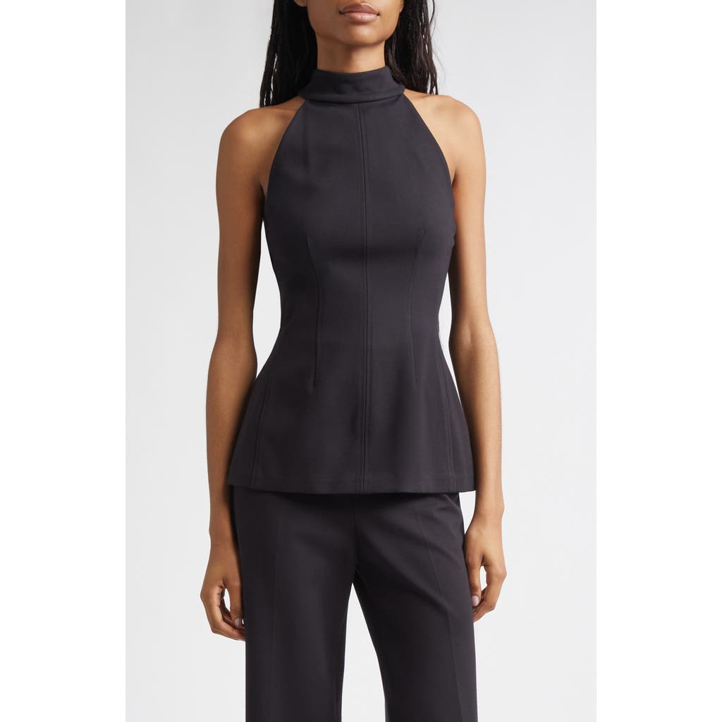 Veronica Beard Johanne Halter Top In Black