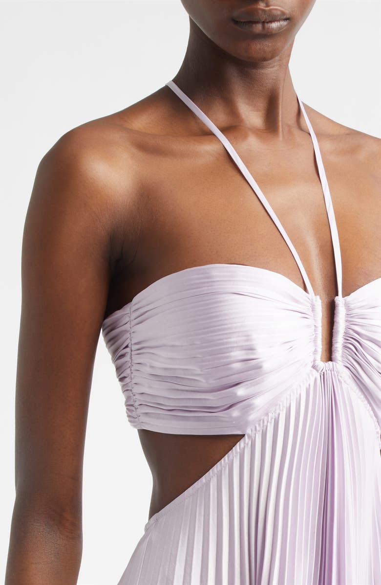A.L.C. Moira Pleated Cutout Maxi Dress, Alternate, color, Lilac