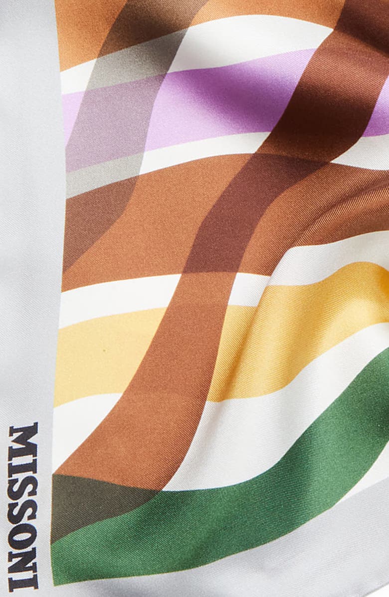 Missoni Zigzag Print Silk Square Scarf, Alternate, color, 0001 White Multi