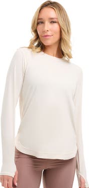BloqUV Women's Long Sleeve Sun and UV Protection Relaxed Scallop Top