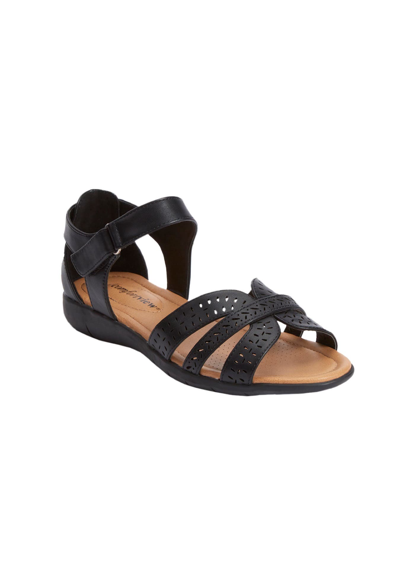 Comfortview The Christiana Sandal, Main, color, Black