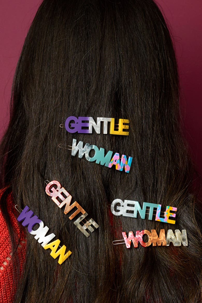 Gentlewomans Agreement Hair Clip Set in Purple, Alternate, color, Purple
