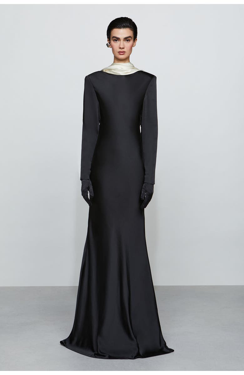Et Ochs Allegra Gown, Main, color, Black/Ivory