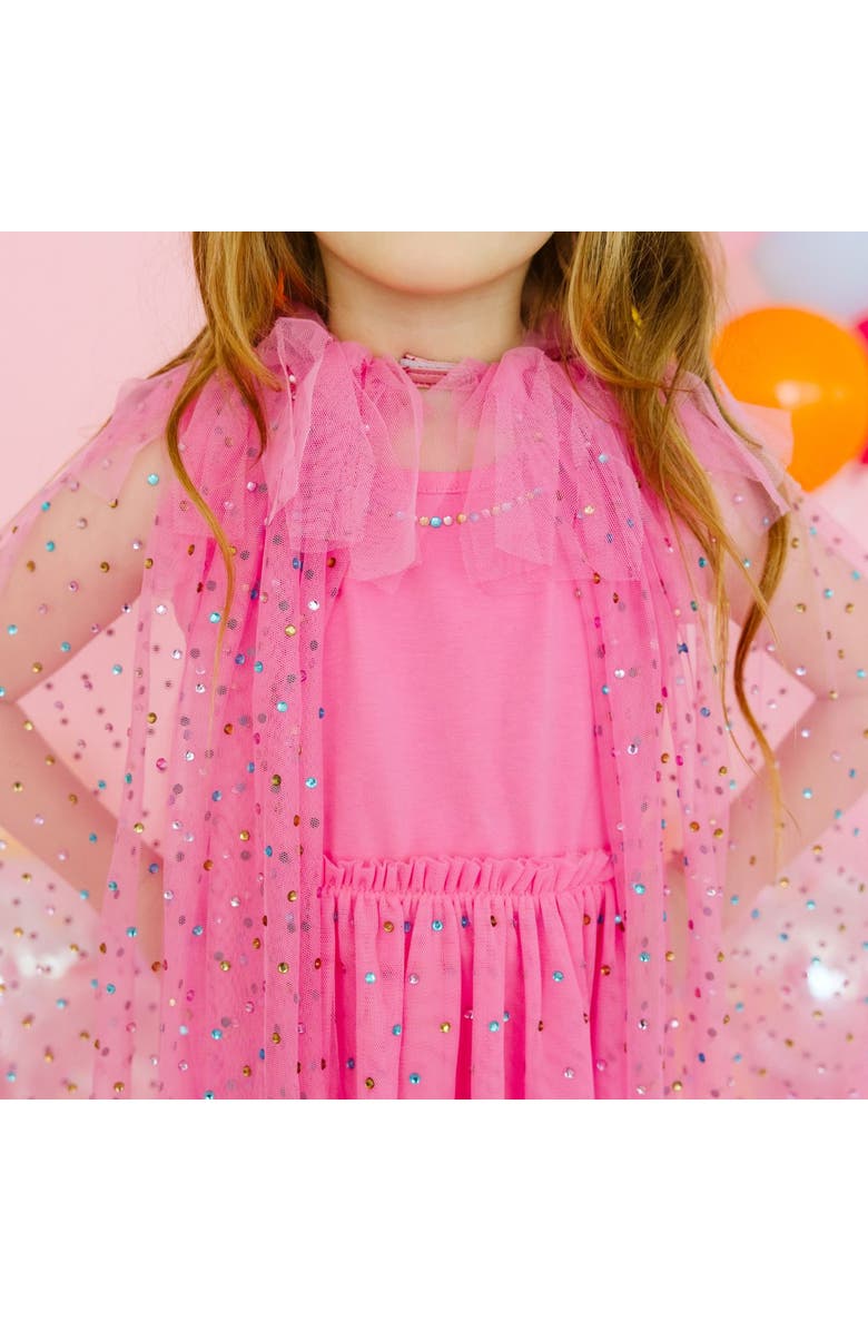 Sweet Wink Raspberry Rhinestone Cape, Alternate, color, Raspberry