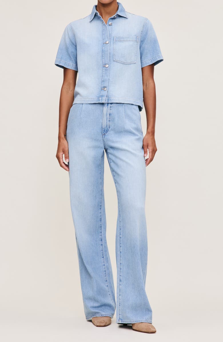 DL1961 Isabel Pleated Mid Rise Wide Leg Jeans, Alternate, color,