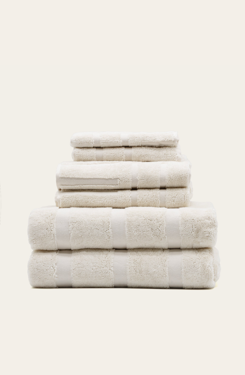 Italic Capri Standard Towel Set, Main, color, Ecru