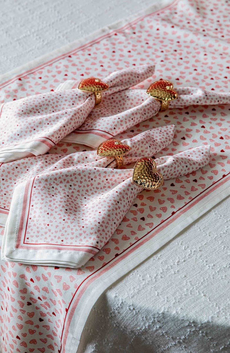 Juliska Love You More Set of 4 Napkins, Alternate, color, Pink