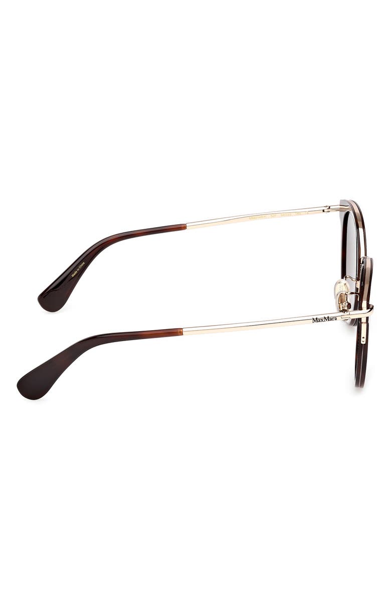Max Mara 54mm Round Sunglasses, Alternate, color, Dark Havana / Gradient Brown