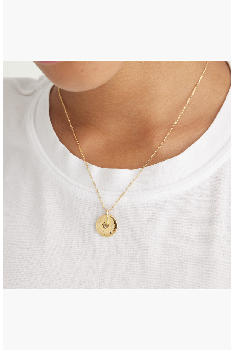 Zodiac Pendant Necklace, Alternate, color, Gold - Aquarius