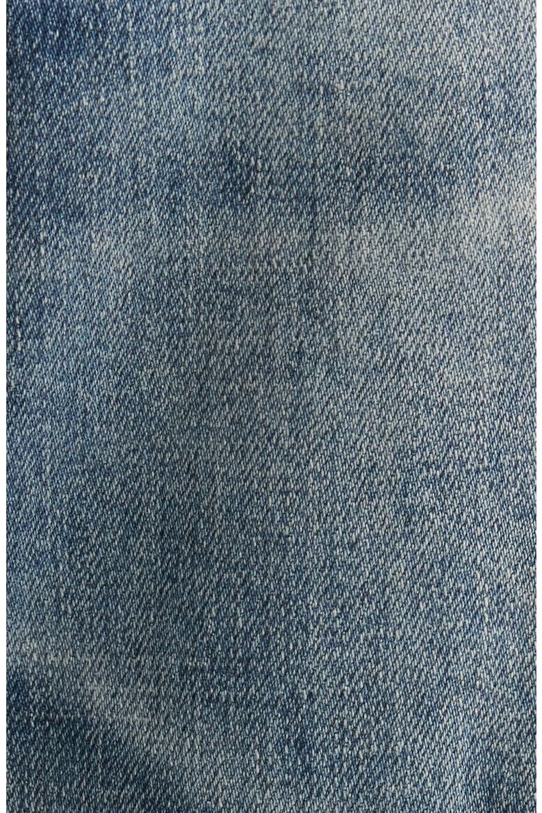 Regular Fit Distressed Tapered Stretch Cotton Jeans, Alternate, color, NAVY