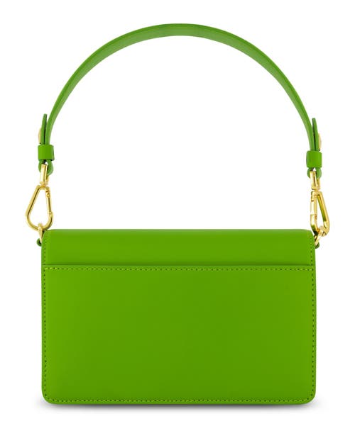 Mac Duggal Classic Leather Gold Plated Hardware Shoulder Bag In Pear