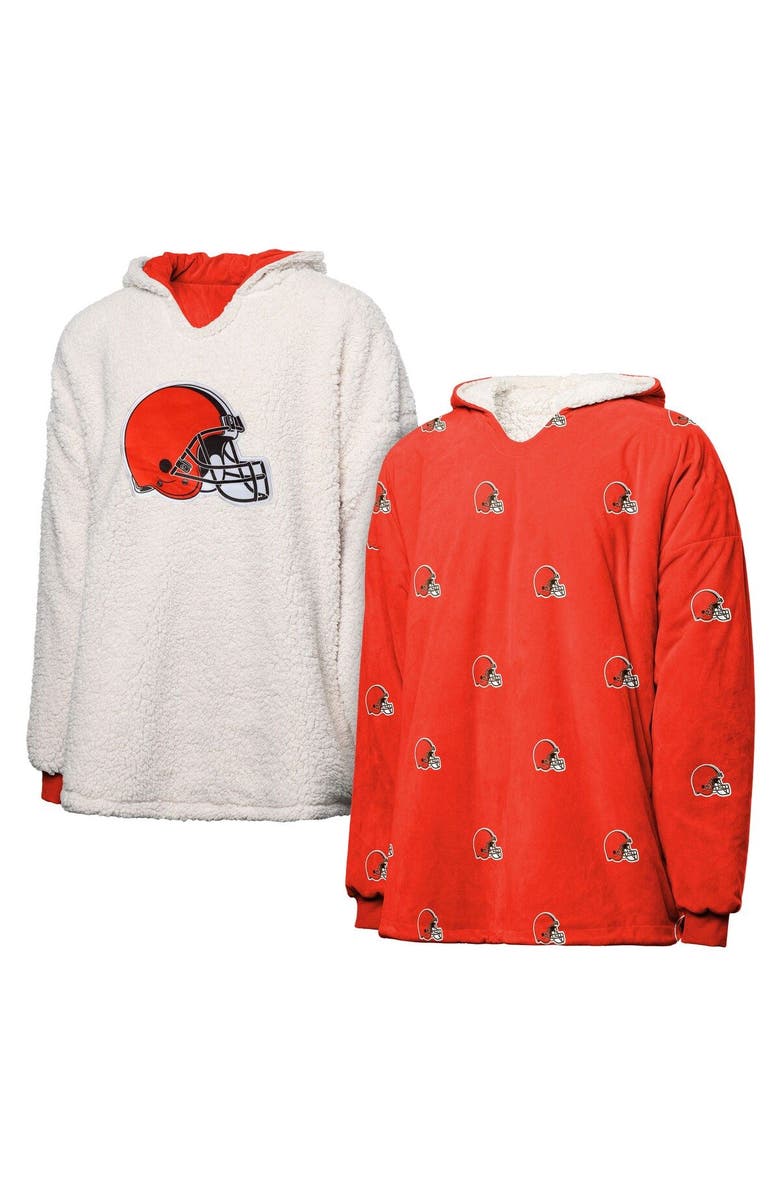 FOCO Cleveland Browns Repeat Print Reversible Hoodeez, Main, color, Orange
