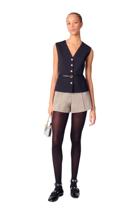 Wool blend sleeveless jacket