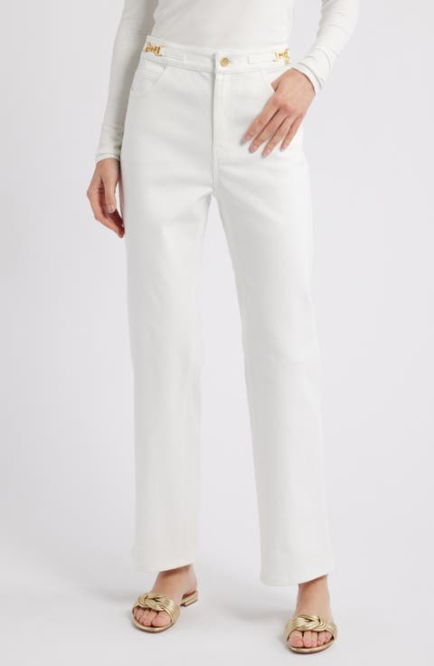 June Goldtone Trim Denim Jeans