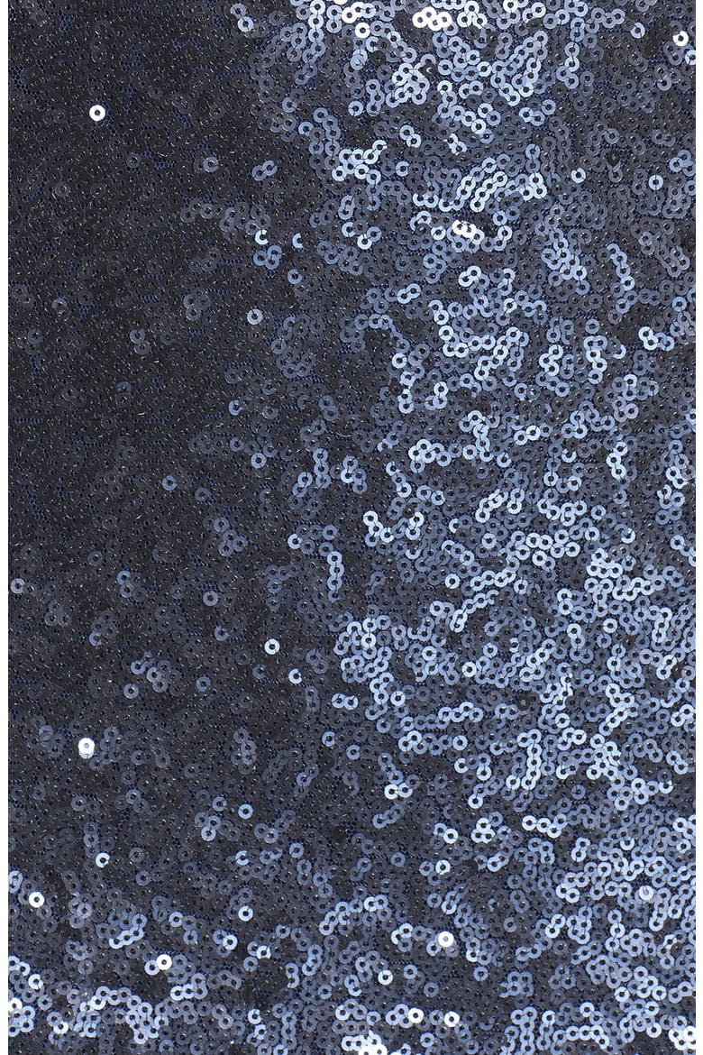 Sleeveless Sequin Drape Back Gown, Alternate, color, MATTE NAVY
