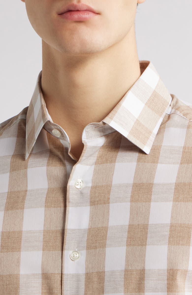 Scott Barber Riviera Buffalo Check Cotton Blend Poplin Button-Up Shirt, Alternate, color, 