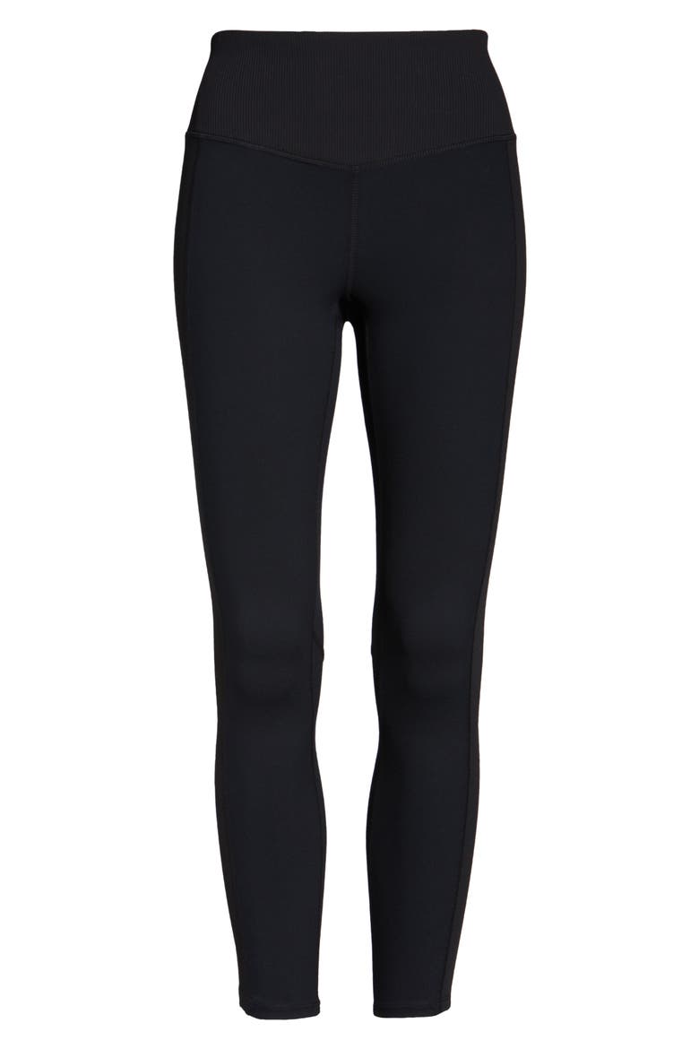 Zella Studio Lite High Waist Rib Mix 7/8 Leggings (Women) | Nordstromrack