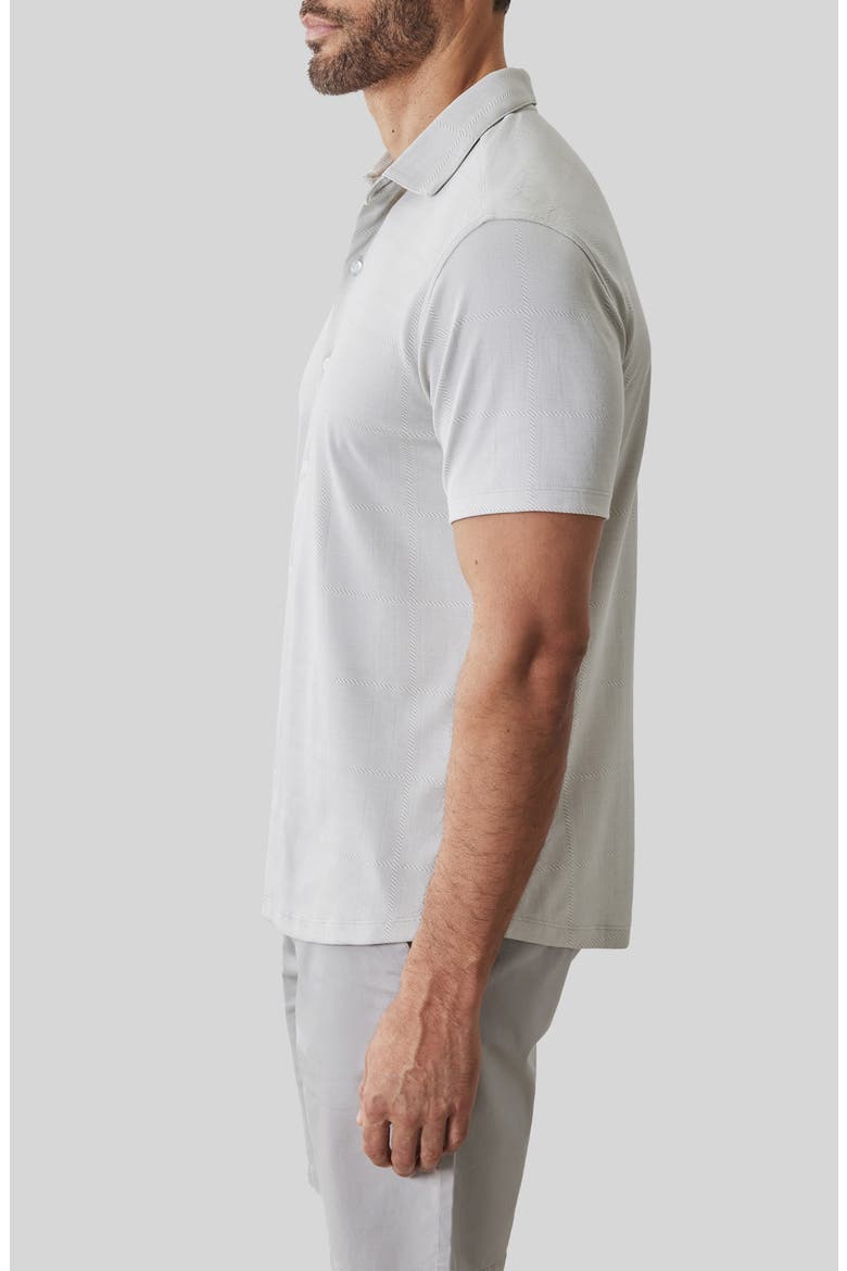 Sterling Short Sleeve Knit Button-Up Shirt, Alternate, color, MOONSTONE