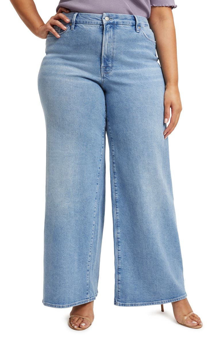 Good American Good Skate High Waist Wide Leg Jeans, Alternate, color,