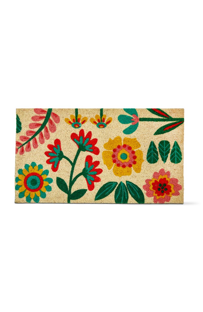 tag Retro Bloom Non-Slip Coir Doormat Multi 30 x 17 x 1 in, Main, color, Multicolored
