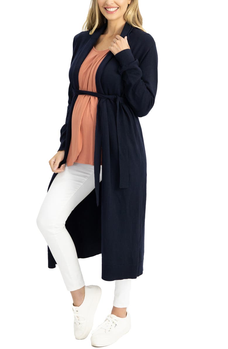 Angel Maternity Wool Blend Tie Waist Cardigan, Alternate, color, 