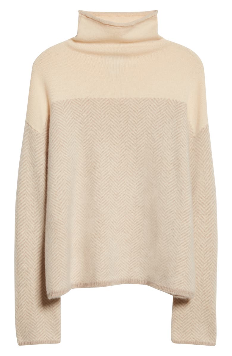 Nordstrom Signature Herringbone Cashmere Sweater, Alternate, color, Beige- Tan Chevron
