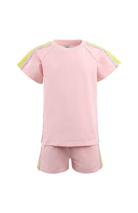 Rainbow Stripe Short Set