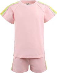 Lola + The Boys Rainbow Stripe Short Set