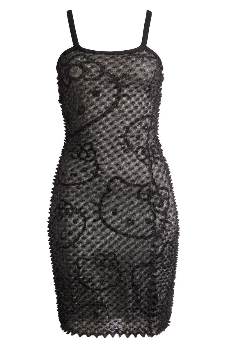 CHET LO x Sanrio Hello Kitty<sup>®</sup> Spike Knit Sweater Dress, Alternate, color, Black/ White