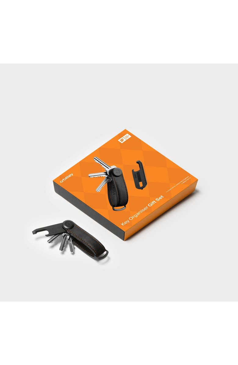 Orbitkey CrazyHorse Key Organiser + Multitool v2 Set, Alternate, color, Black/Orange