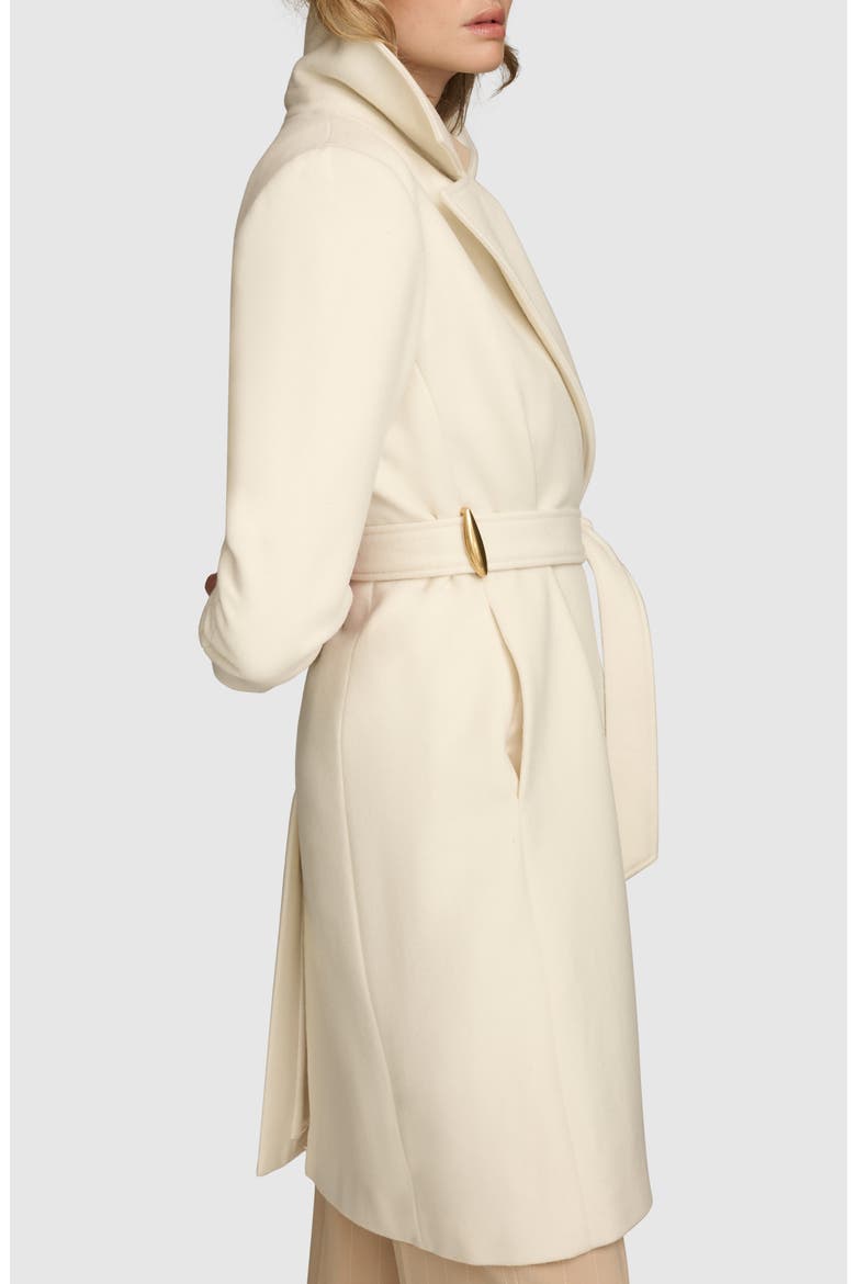 Belted Wool Blend Coat, Alternate, color, IVORY