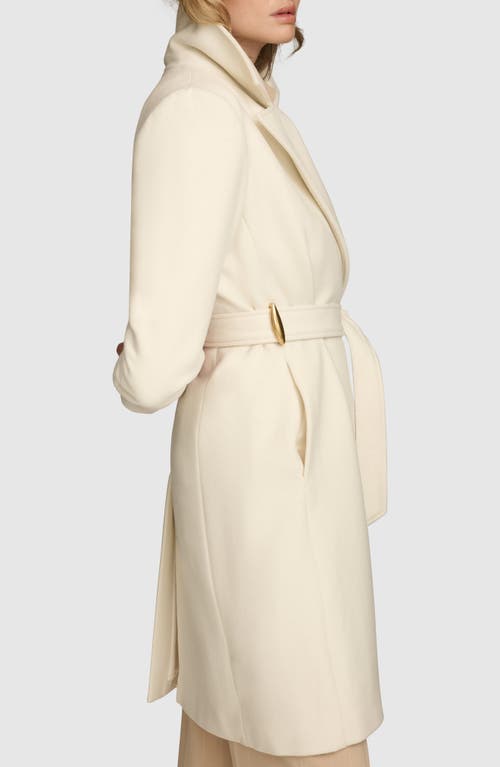 Donna Karan New York Belted Wool Blend Coat In Gray