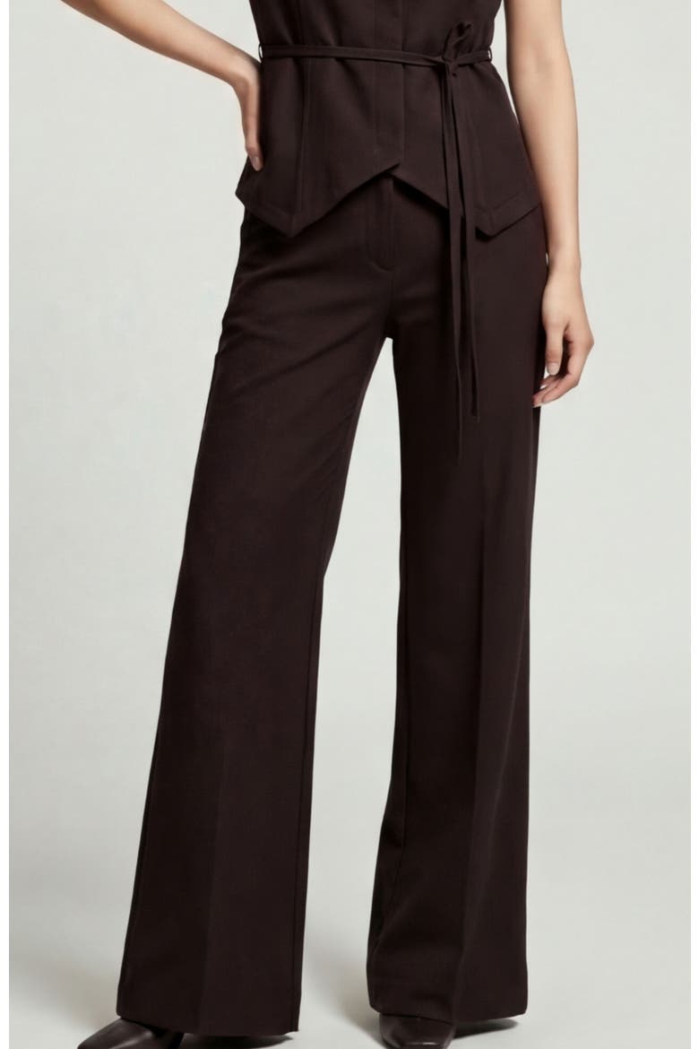 Solstice Ponte Wide Leg Pant, Alternate, color, Espresso
