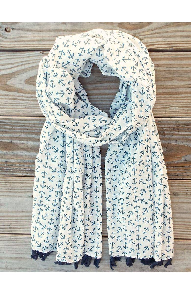 Passion Lilie Anchor Blue Scarf, Alternate, color, Anchor Blue Scarf