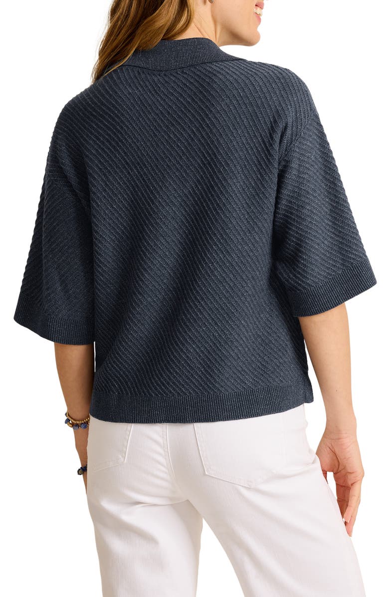 Tommy Bahama Cotton Polo Sweater, Alternate, color, Coastline Heather