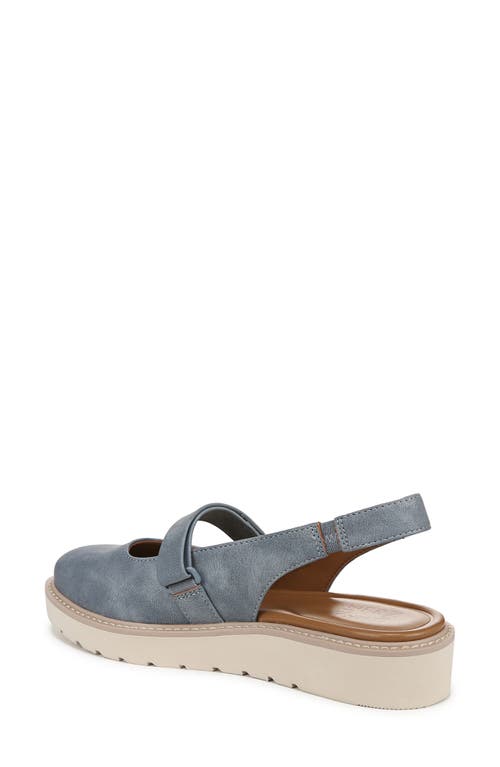 Naturalizer Edison Slingback Flat In Mid Blue Faux Leather