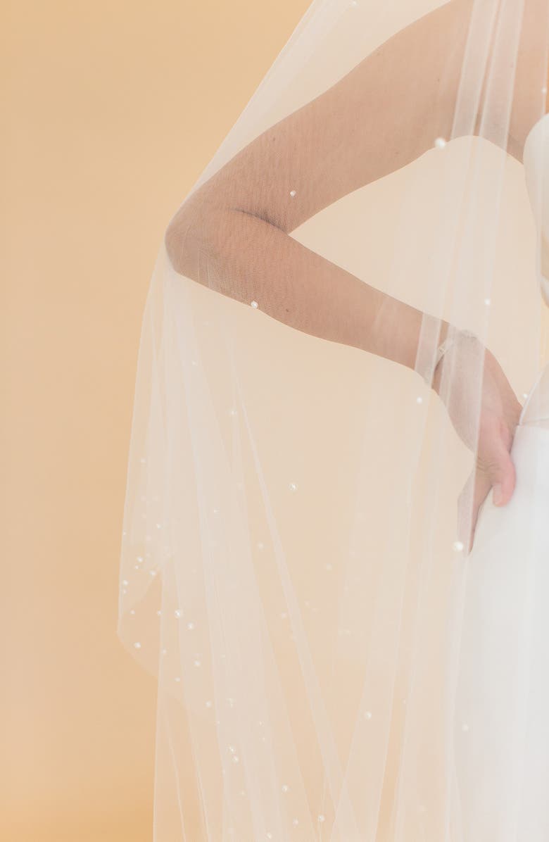 Brides & Hairpins Arwen Imitation Pearl Cathedral Veil, Alternate, color, Ivory