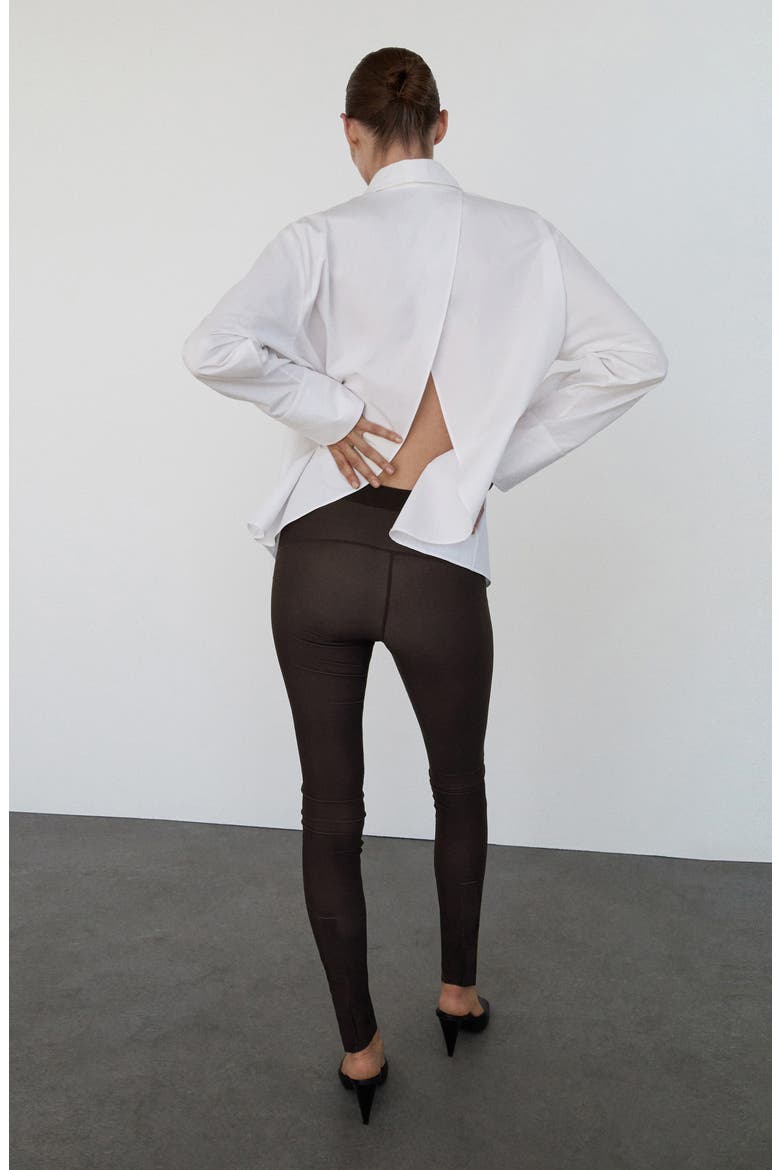 Selection Zip Hem Leggings, Alternate, color, BROWN