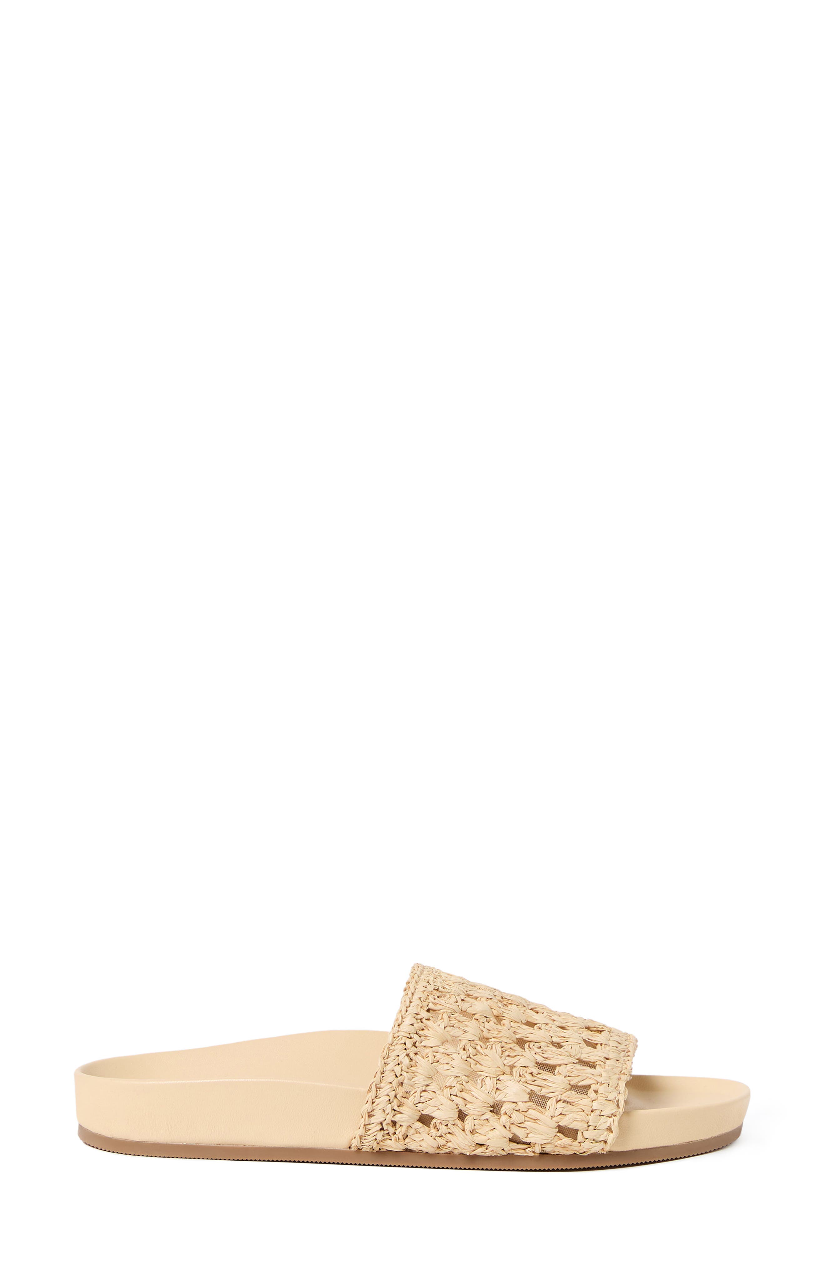 Henri Crochet Raffia Slide Sandal, Alternate, color, CREAM-NATURAL