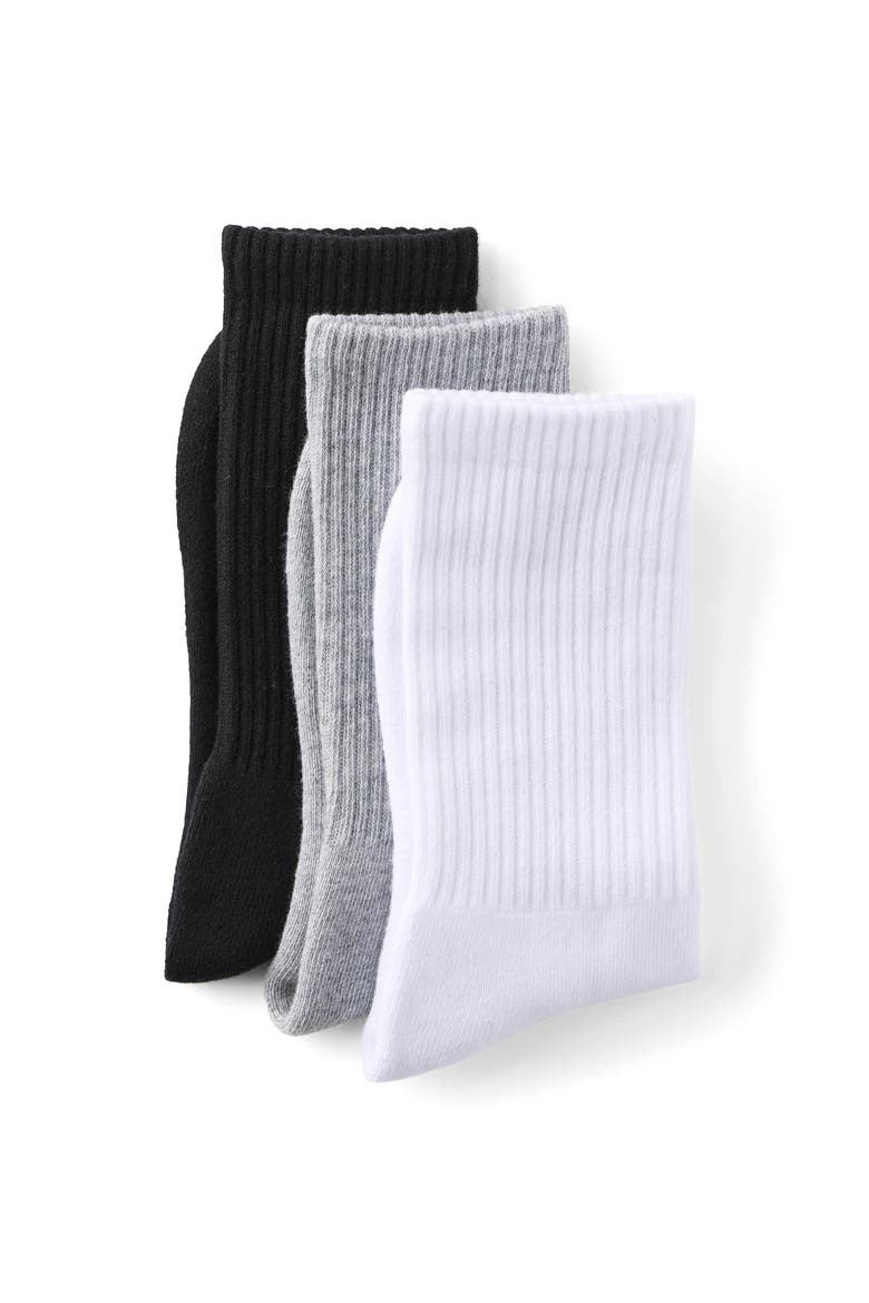 Men's 3 Pack Essential Crew Socks, Alternate, color, Grey Marle White Black