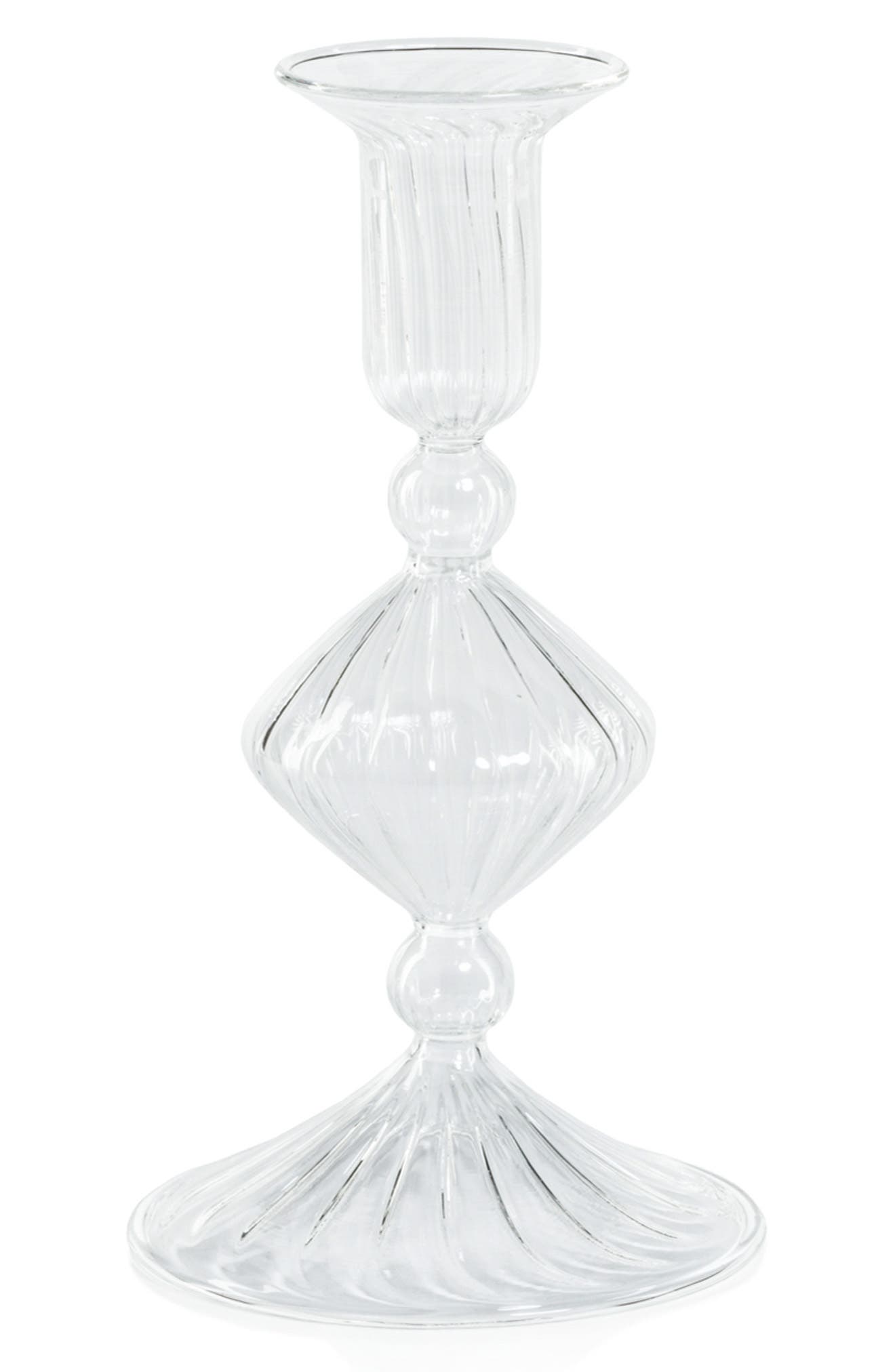 Zodax Zyrandol Set of 2 Glass Taper Candleholders