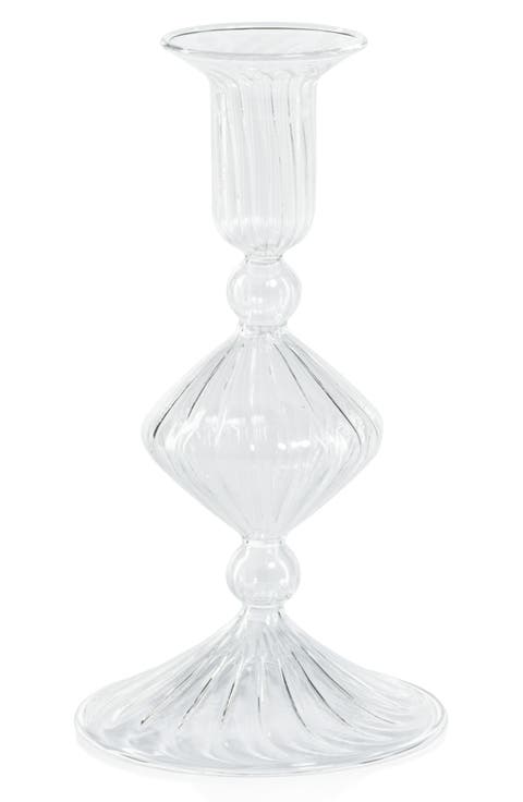 Zyrandol Set of 2 Glass Taper Candleholders