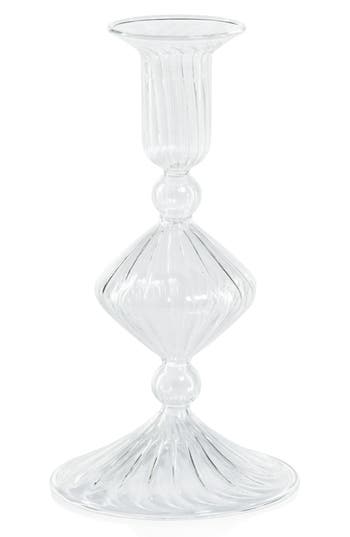 Zodax Zyrandol Set Of 2 Glass Taper Candleholders In Transparent