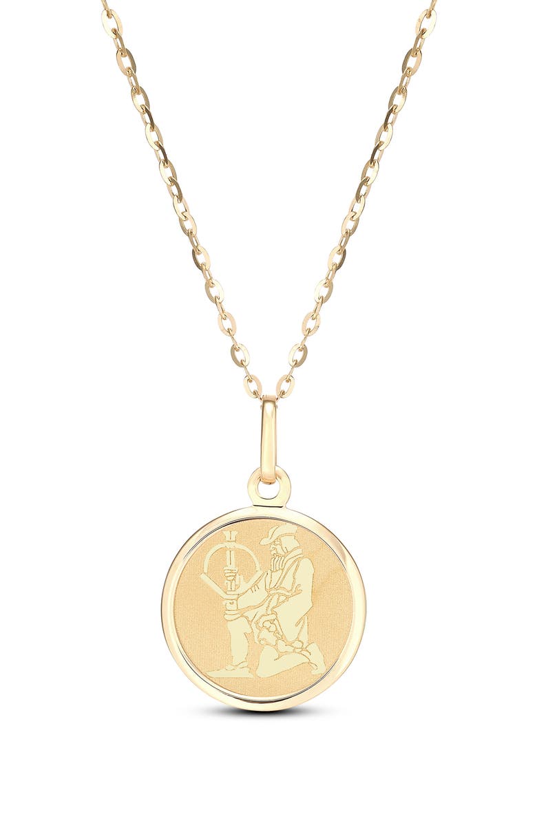 Frankie & Zoe Saggitarius Pendant Necklace, Main, color, Yellow Gold