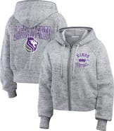 WEAR by Erin Andrews Women's WEAR by Erin Andrews Heather Gray Sacramento Kings Speckled Radiator Full-Zip Hoodie