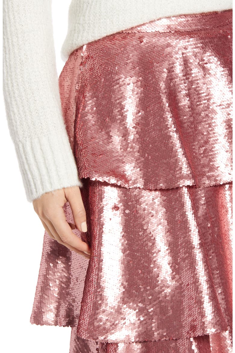 Tiered Sequin Skirt, Alternate, color, PINK BRIDE SEQUINS