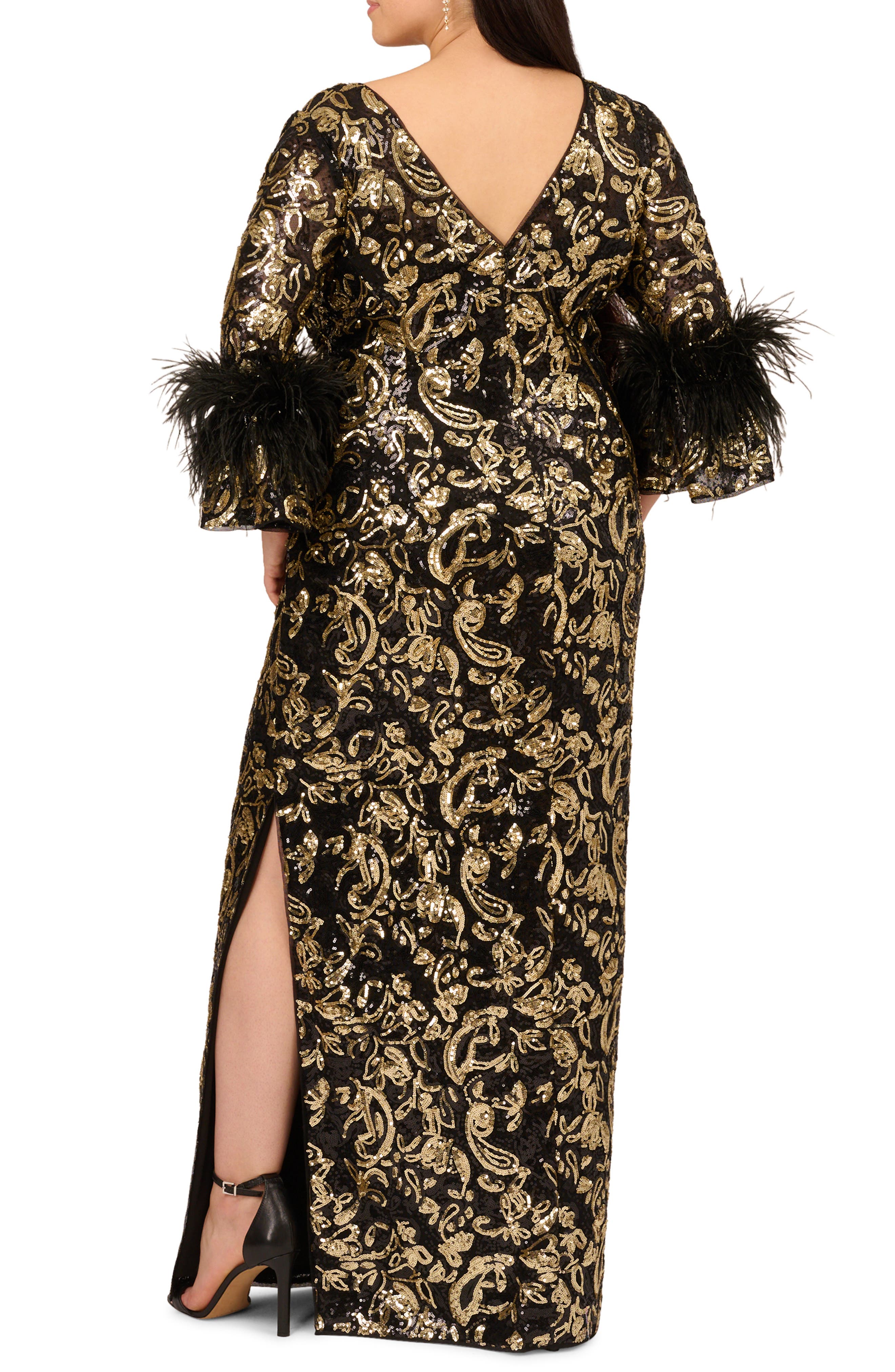 Sequin Embroidered Gown - image 2