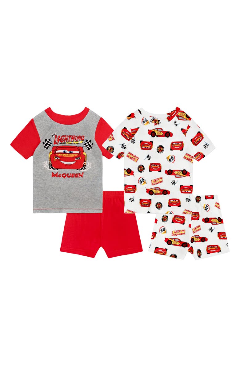 AME Kids' x Disney Cars Mix & Match 4-Piece Short Pajamas, Main, color, Red