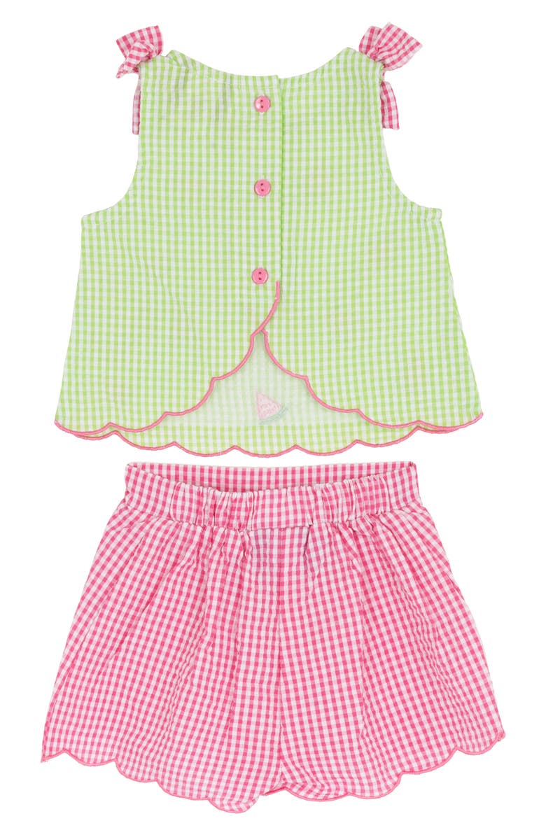 Rare Editions Melon Seersucker Tank & Shorts Set, Alternate, color, Lime